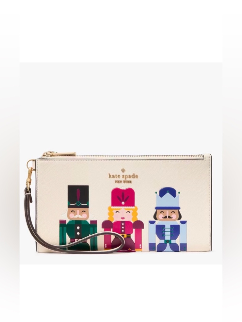 Kate Spade Novelty Oh What Fun Nutcracker Double Zip Wristlet